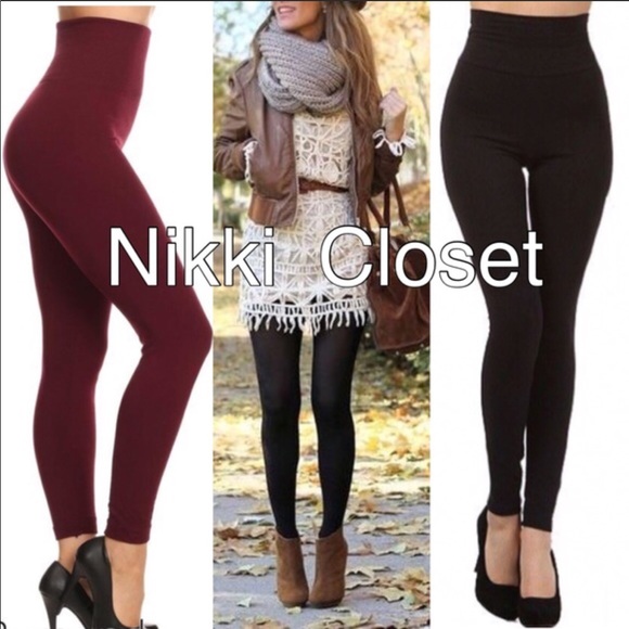 Pants - High Waisted Fleece Lined Leggings OS